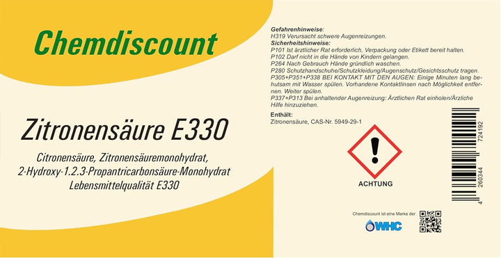25kg Zitronensäure in Lebensmittelqualität E330, Sackware