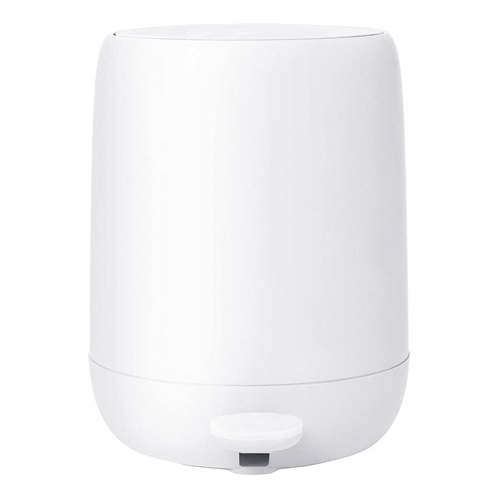 blomus Kosmetikeimer SONO | Treteimer 5L mit Soft-Close & Pedal | Farbe White | Bad Mülleimer aus Ku