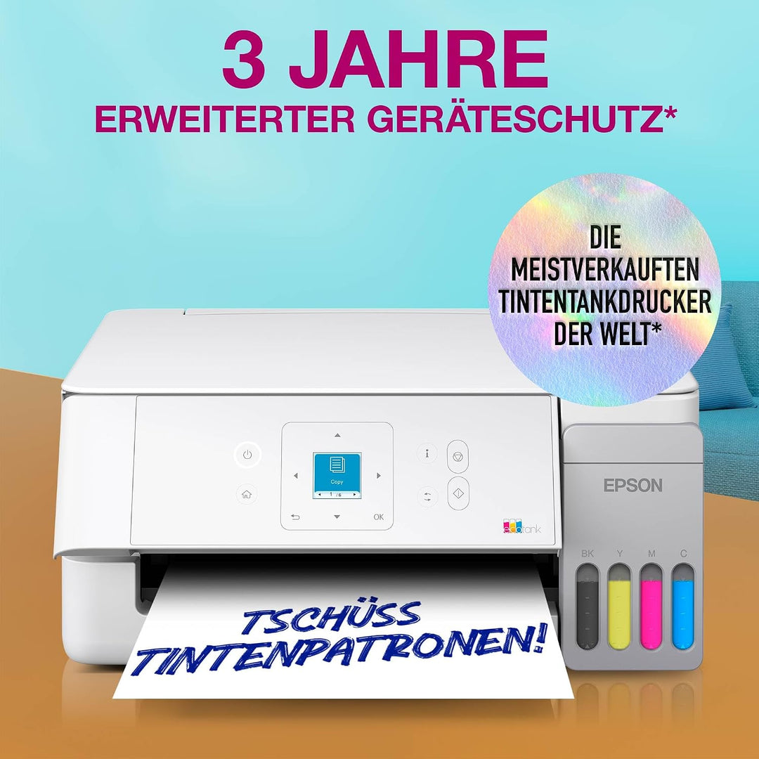 Epson EcoTank ET-2926 | Für vielbeschäftigte Haushalte | Wi-Fi | A4 | Drucken, Kopieren, Scannen | L