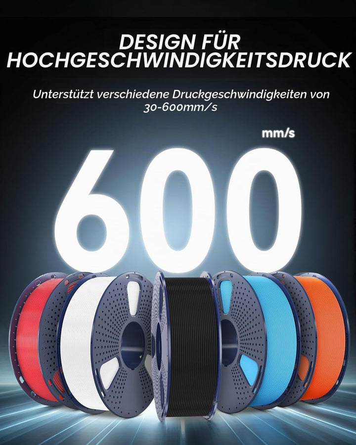 SUNLU Rapid PETG 3D Filament 1.75 mm 1KG, Hohe Geschwindigkeit 30–600mm/s 3D Drucker Filament, Massg