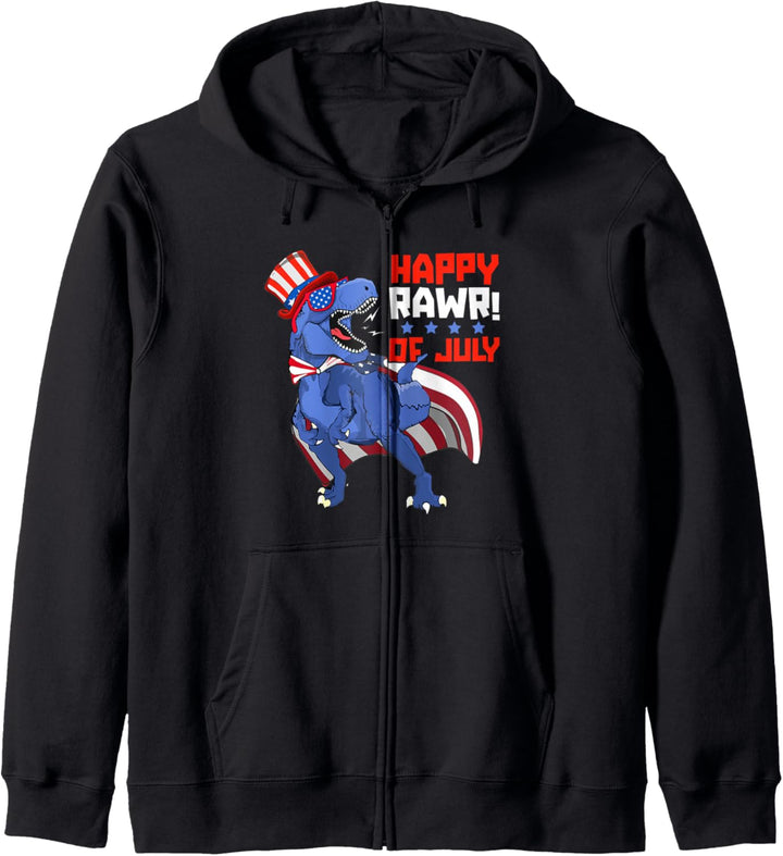Dinosaur 4th of July Happy Rawr Amerisaurus T Rex For Kids Kapuzenjacke