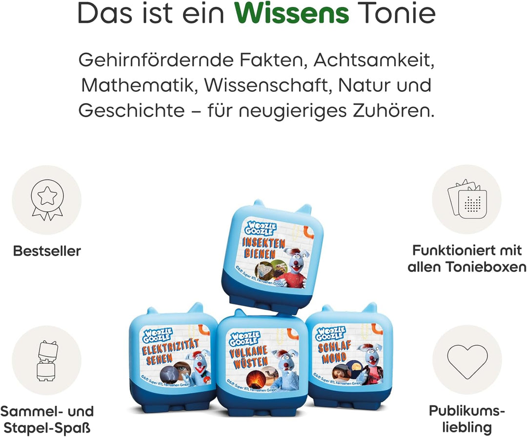 tonies Hörfigur für Toniebox, Woozle Goozle – Die grosse Wissens-Sammlung (8 Themen: Schlaf, Mond, E