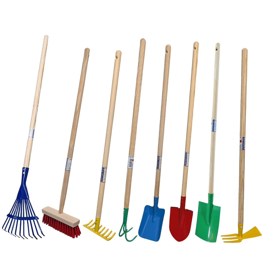Kinder Gartengeräte Set Besen Harke Rechen Schaufel Garten Geräte Spielzeug (Set 8 Teile), SET 8 Tei