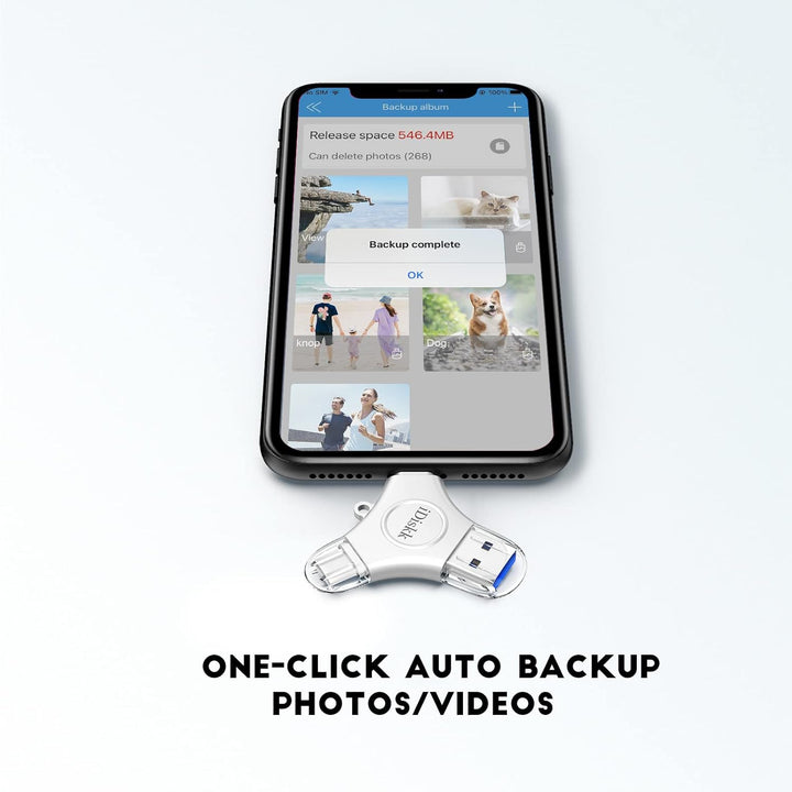 iDiskk Fotostick für iPhone/iPad, 3-in-1 USB-C 128 GB iPhone-Speicherstick mit MFi-Zertifizierung, i