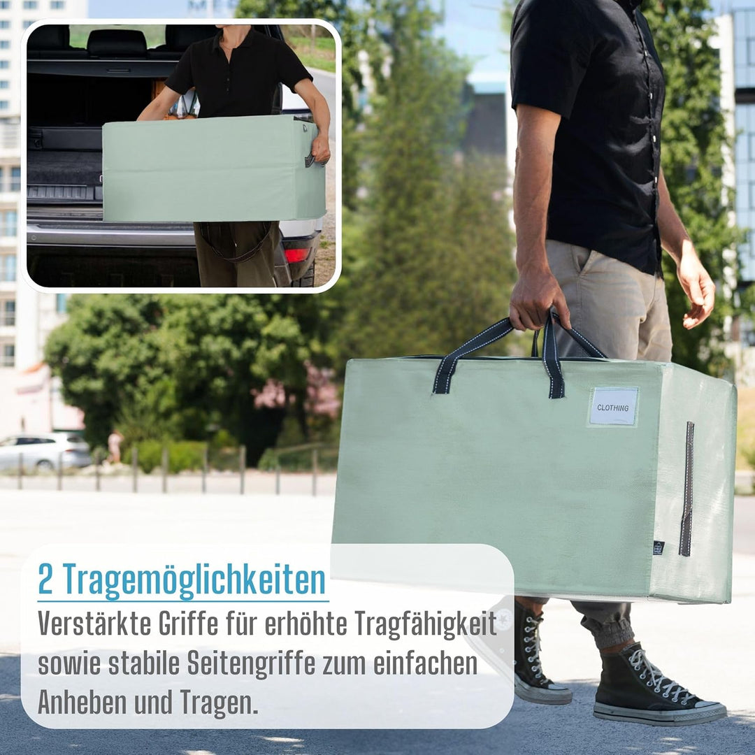 VENO 102 Liter Grosse Aufbewahrungstasche mit Deckel, Strapazierfähige Griffe und Reissverschlüssen