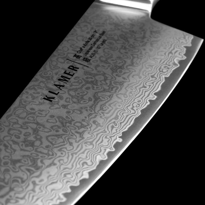 KLAMER Premium Damastmesser echter japanischer Stahl (3er Messerset) 3er Premium Damast Messerset Se