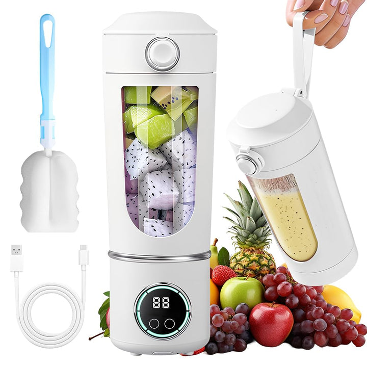 Tragbarer Mixer Smoothie Maker, 700 ml Portable Blender mit Digitalanzeige, Wiederaufladbarem Smooth