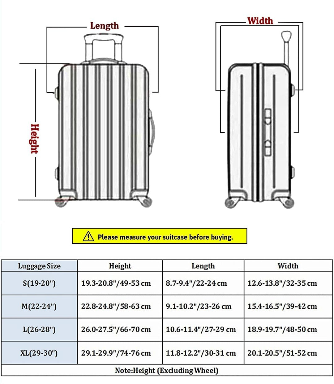 7-Mi Reisegepäck Protector Koffer Abdeckung 19"-30" Gepäckschutzhülle, S (Passend für 19 "-20" Troll