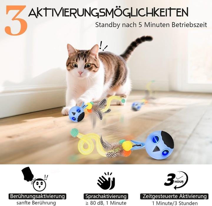Zeepet katzenspielzeug Ball, Interaktives Katzenspielzeug, katzenball elektrisch, Automatisch Bewegl