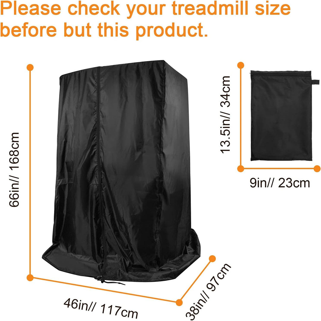 Luxiv Schwarze Laufbandabdeckung, 116,8 cm L x 96,5 cm B x 167,6 cm H, wasserdicht, staubdicht, falt