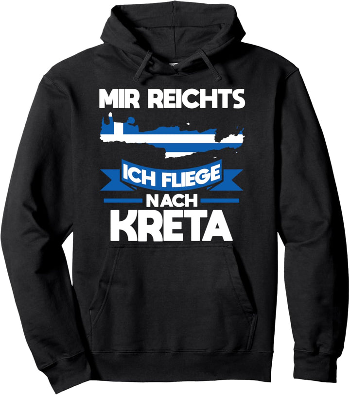 Kreta Urlaub Griechische Flagge Pullover Hoodie