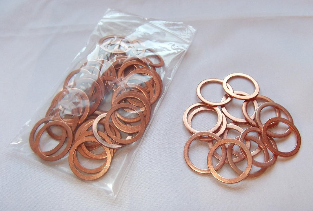 100 Stück Kupferringe/Dichtringe/Dichtscheibe Kupfer 20x26x1,5 mm Din 7603 Form A