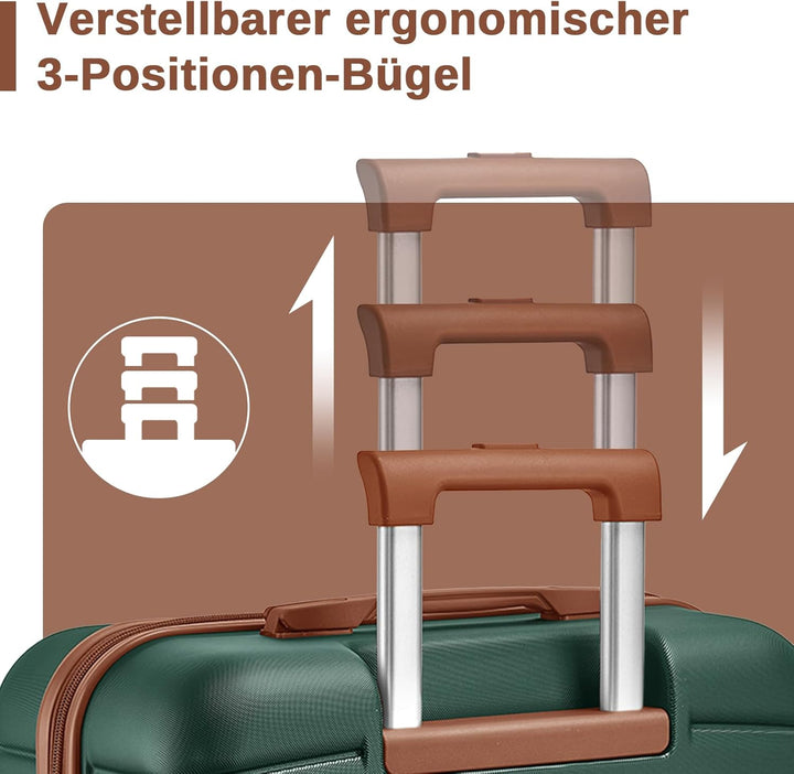 KONO Koffer Reisekoffer Trolley Koffer Gross von ABS+PC Hartschalenkoffer mit Zwillingsrollen und Za