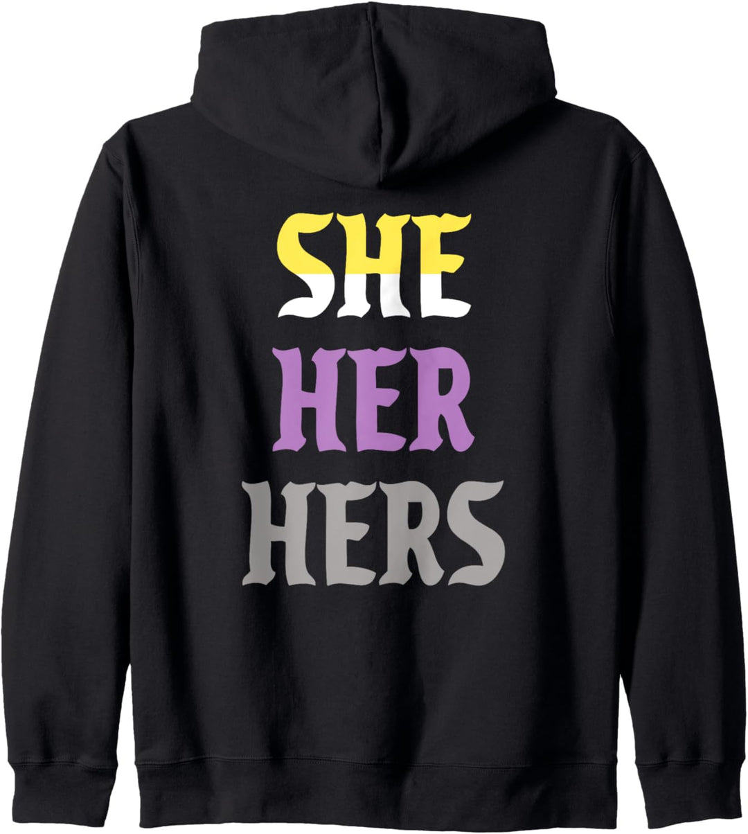 She Her Hers Pronomen LGBTQIA Non-Binary Pride Flagge Kapuzenjacke
