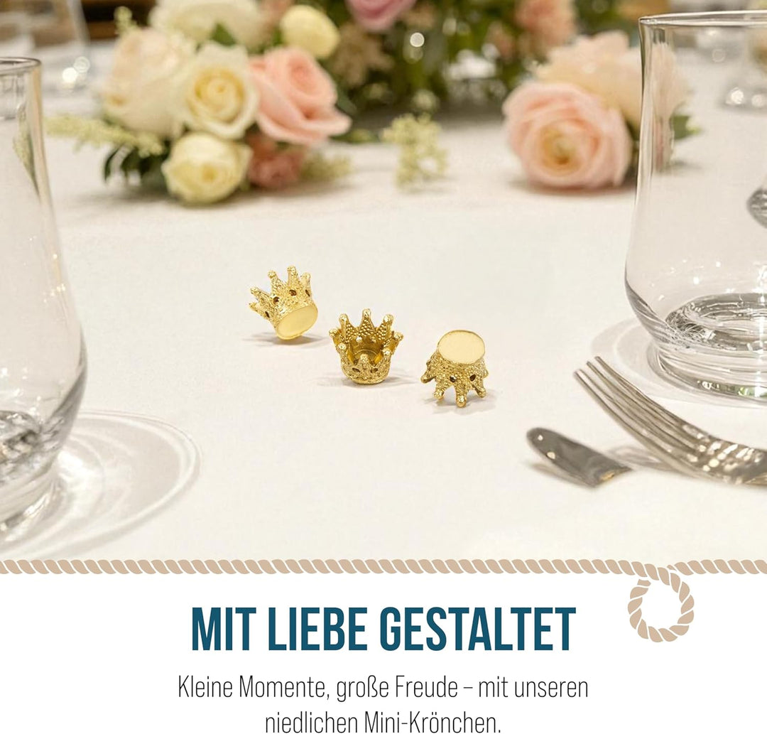 Kronen Streudeko, 8 Stück: Mini Krönchen Set, Tischdeko Klein, Verzierung Geschenke & Give-Away, Tis