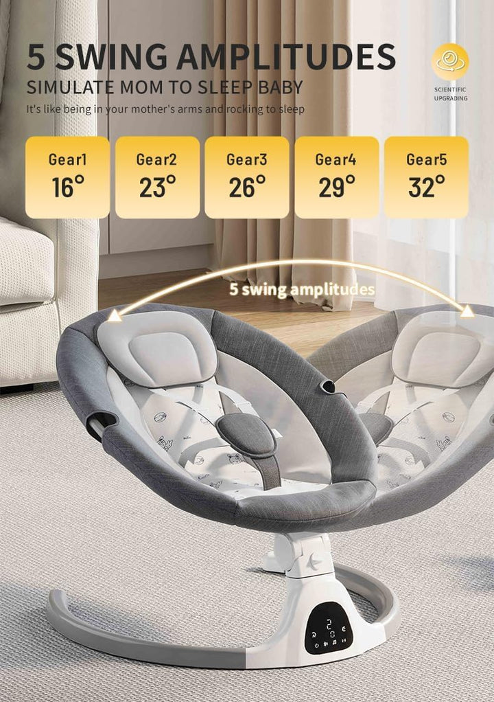 Adjustable Height Baby Swings Bluetooth, 5 Geschwindigkeit Musik-Lautsprecher mit 12 voreingestellte