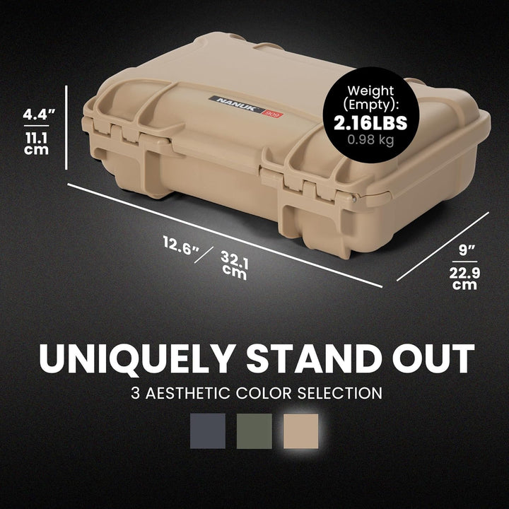 Nanuk 909 Wasserdichter Hartschalenkoffer Mit Plüschschaumeinlage - Braun Tan Würfelförmiger Schaums