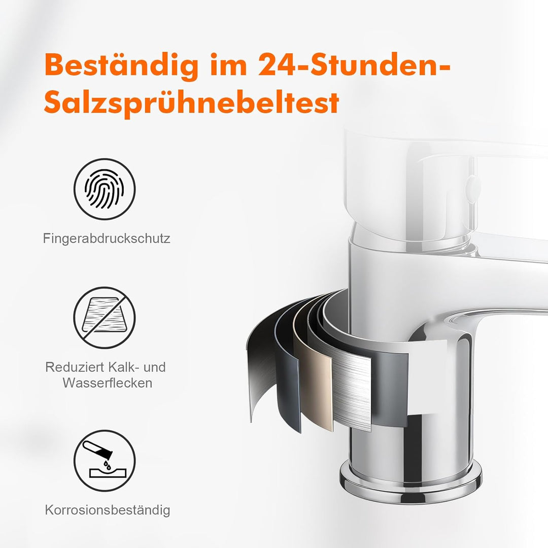 Ibergrif Wasserhahn Bad Mit Kaltstart-Mischbatterie mit 40cm Kalt/Warmwasser Schläuche, Waschtischar