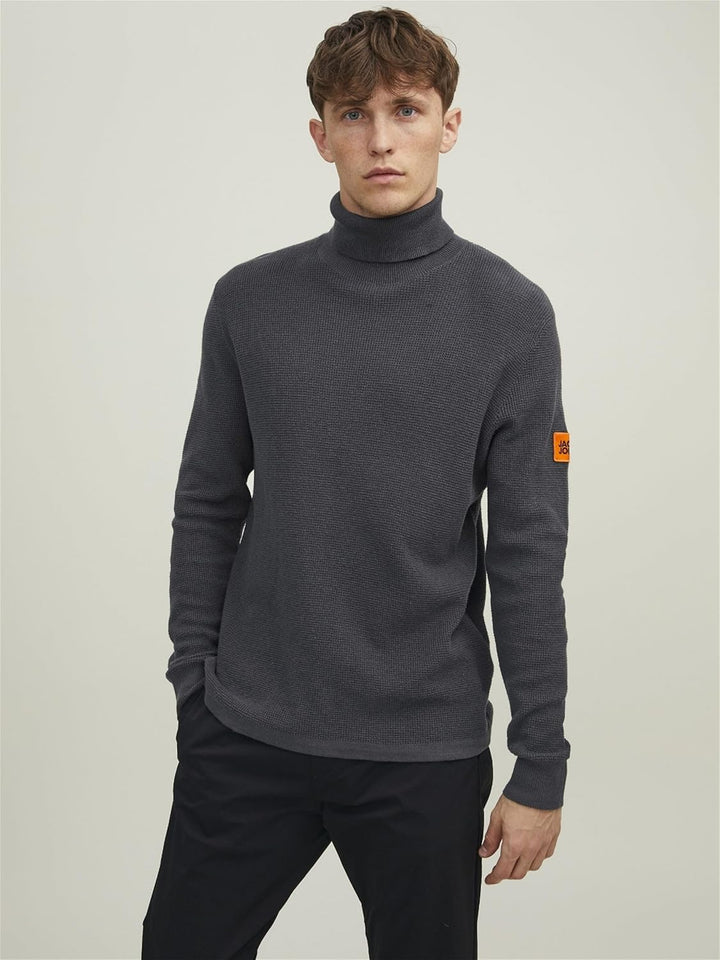 JACK & JONES Male Rollkragenpullover Einfarbig Rollkragenpullover L Grau, L Grau