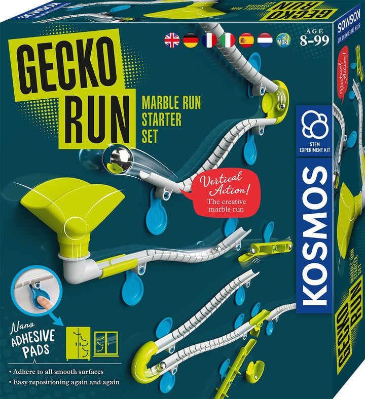 KOSMOS 617288 Gecko Run - Starter-Set, Starter Set, Erweiterbare Kugelbahn für Kinder, Vertikale Kug