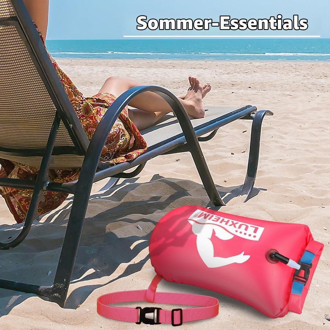 2 Pack Schwimmen Boje Schleppschwimmer für Open Water Schwimmen gut sichtbar Schwimmer Dry Bag wasse