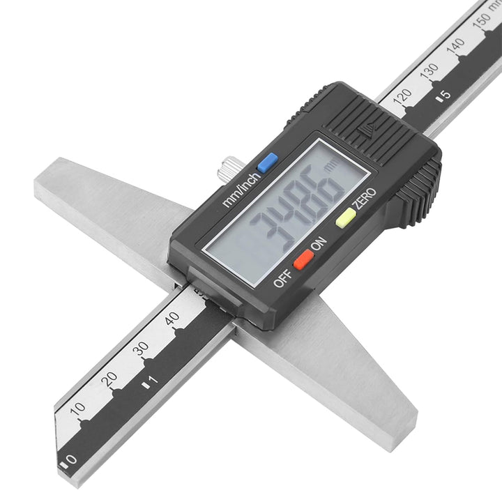 Elektronisches LCD Display Tiefenmesser Digitaler Tiefenmessschieber, Edelstahl Tiefenmessschieber M