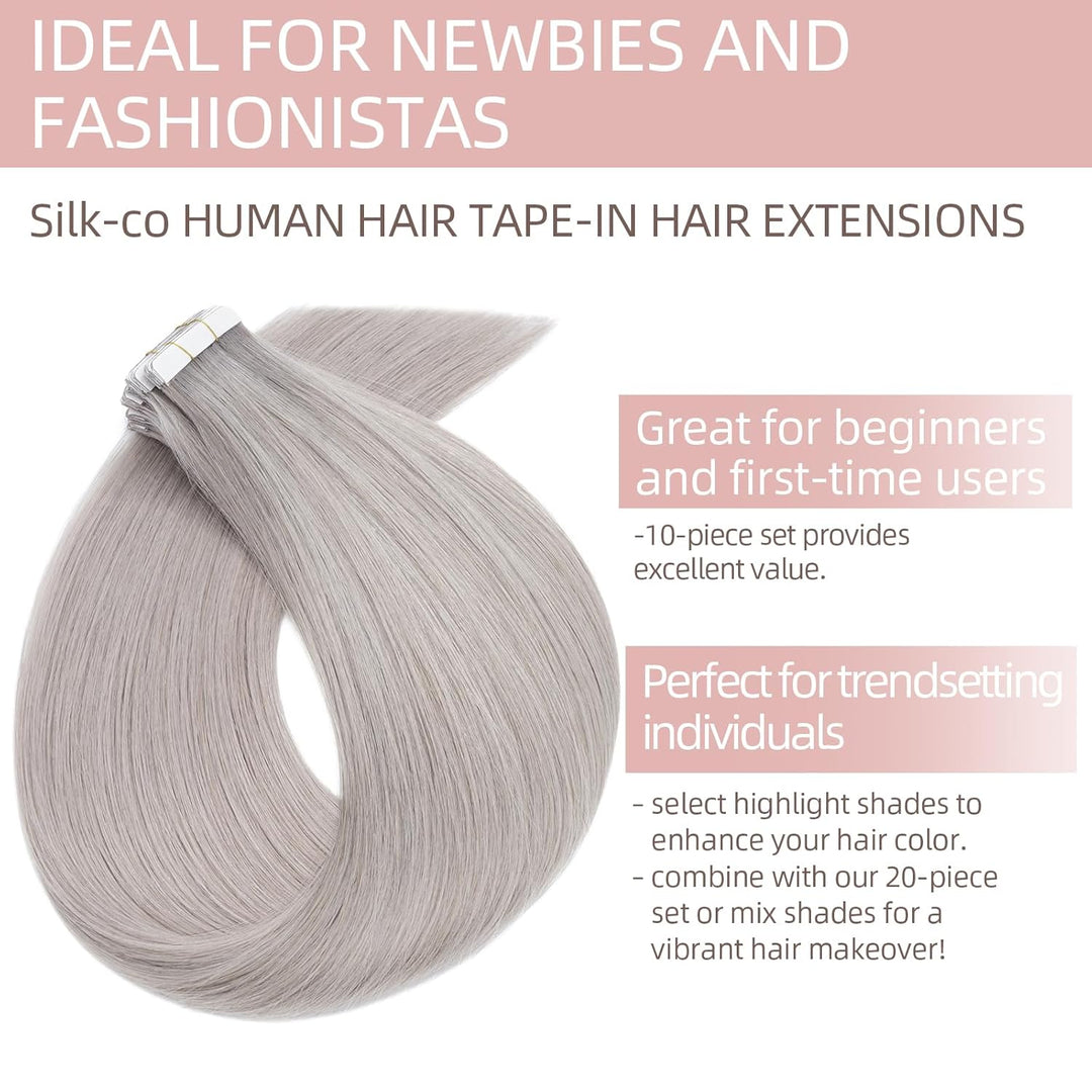 Tape Extensions Echthaar 10stk, Remy Tape in Extensions Haarverlängerung, Skin Weft Echthaar Haarext