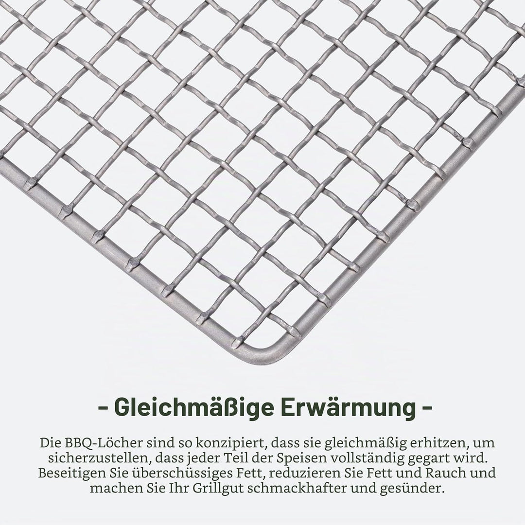 iBasingo Titan Grillrost Outdoor Grillrost Holzkohle BBQ Net Grill Platte Ultraleichtes Backen Kühl