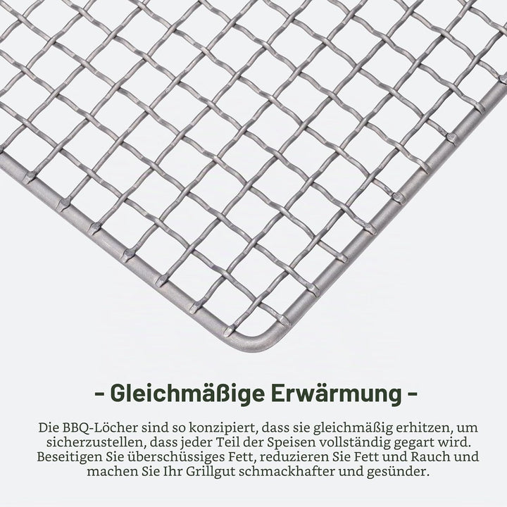 iBasingo Titan Grillrost Outdoor Grillrost Holzkohle BBQ Net Grill Platte Ultraleichtes Backen Kühl