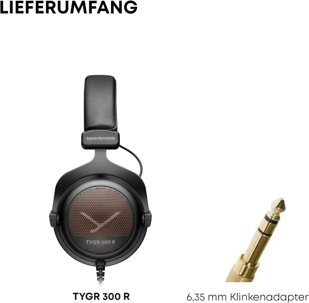 beyerdynamic TYGR 300 R Kopfhörer, offener Gaming-Kopfhörer, kabelgebunden, schwarz, geeignet für PS
