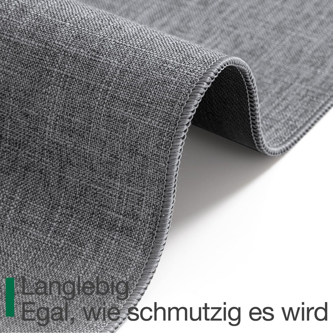 LUMI Schmutzfangmatte 80x120cm, Fussmatte Innen, rutschfest Dunkelgrau | Fängt Schmutz und Feuchtigk