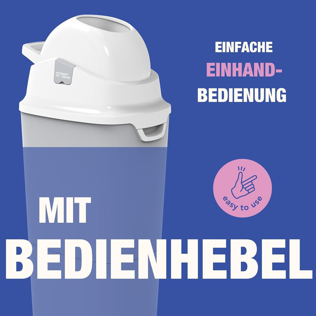 DIAPER CHAMP ONE MAXI Windeleimer - geruchsdicht - OHNE Nachfüllkassetten - funktioniert mit normale