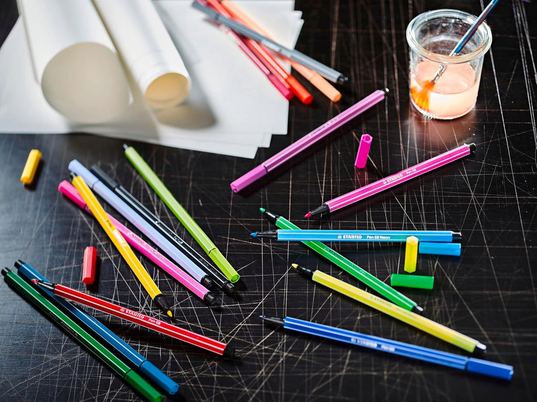 Fineliner & Premium-Filzstifte - STABILO point 88 & Pen 68 - ARTY - 36er Pack - 17x point 88 in 17 F