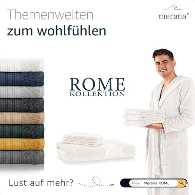 Merana Rome Handtuch Set | saugstark, weich und fusselfrei | Frottier Luxus Qualität | 100% Baumwoll