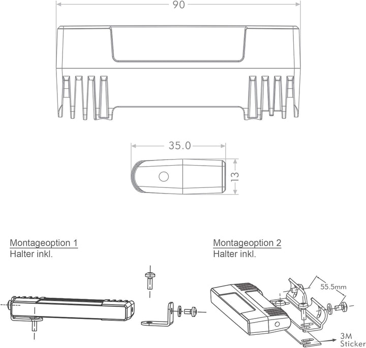 LED-MARTIN NP6 Frontblitzer - blau - ECE-R65 Klasse 2 - Tag-/ Nachtschaltung
