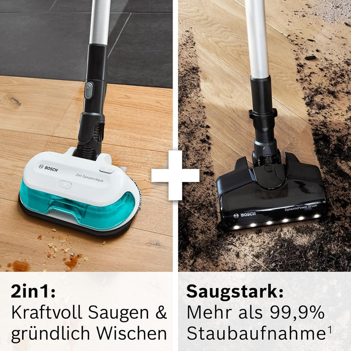 Bosch Akku-Staubsauger Unlimited 7 ProHygienic Aqua BKS71HYG4, kabellos, 2in1 Saugen &amp; Wischen, Knic