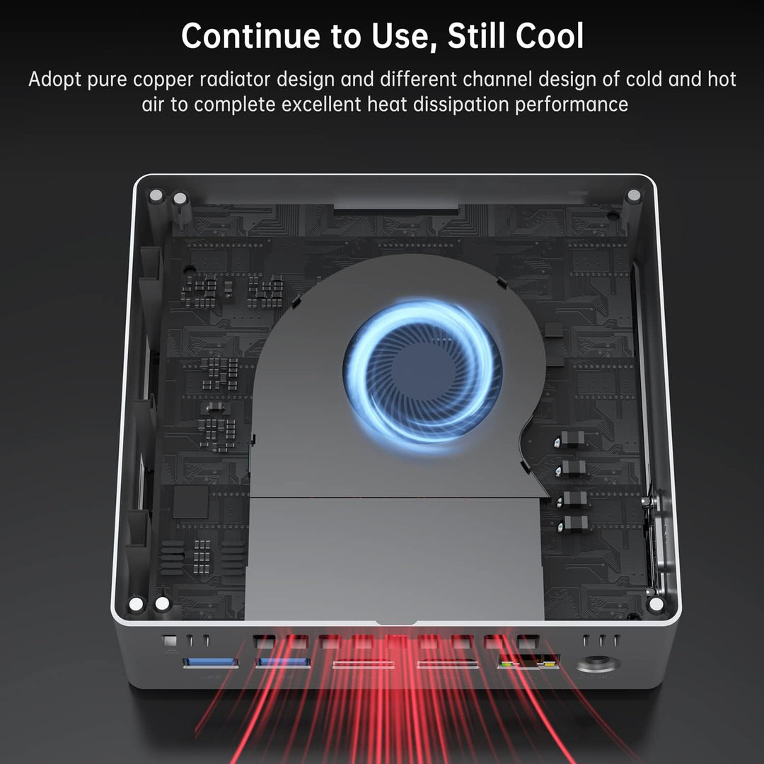 Mini PC Intel i7-10810U (bis zu 4,9 GHz) Mini-Computer mit One-Click-Fingerabdruck-Entsperrung, 16 G