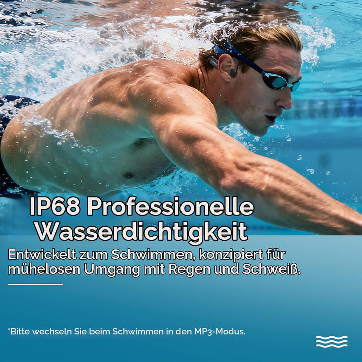 Belife B11 Bone Conduction Headphones, IP68 Waterproof Earbuds for Swimming, 32GB &amp; Bluetooth 6.0 Wi