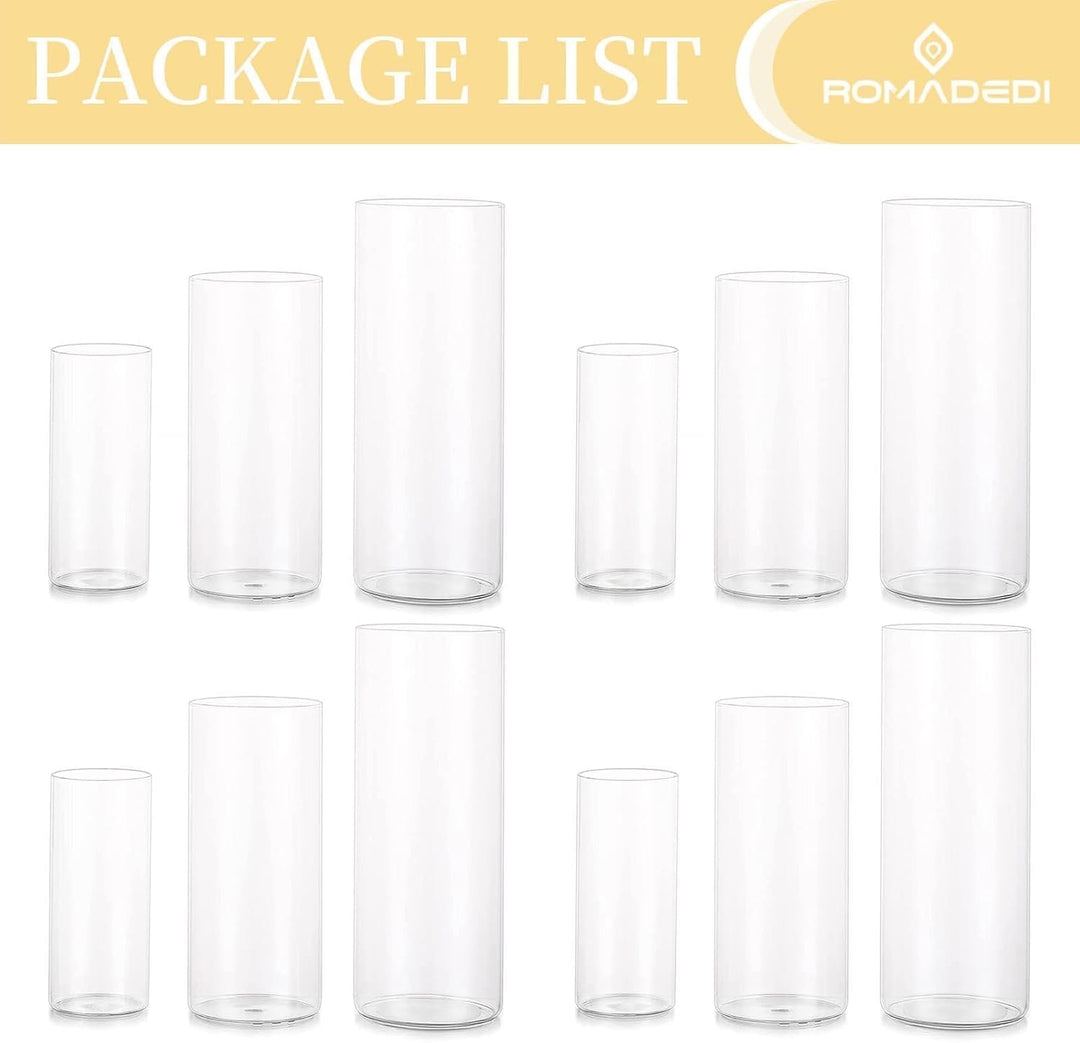 Windlicht Glas Kerzenhalter Kerzenständer Glaszylinder：Romadedi 12er Set Windlichter für Kerzen Stum