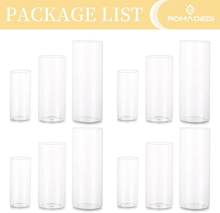 Windlicht Glas Kerzenhalter Kerzenständer Glaszylinder：Romadedi 12er Set Windlichter für Kerzen Stum