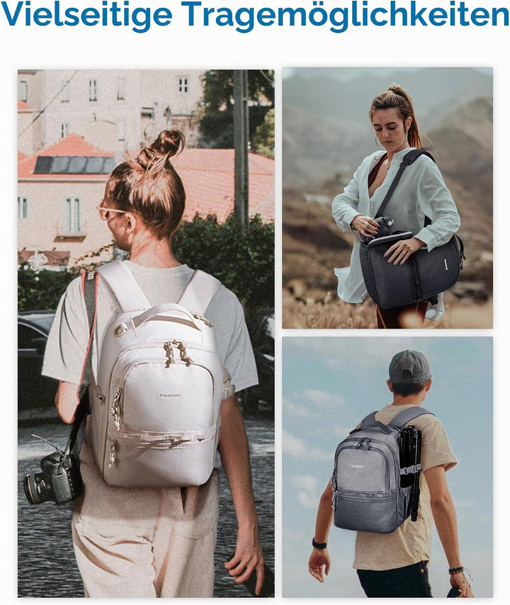 bagsmart Kamerarucksack,DSLR SLR Klein Kameratasche für Fotografen Kompatibel,Schultergurt 2-in-1 Re