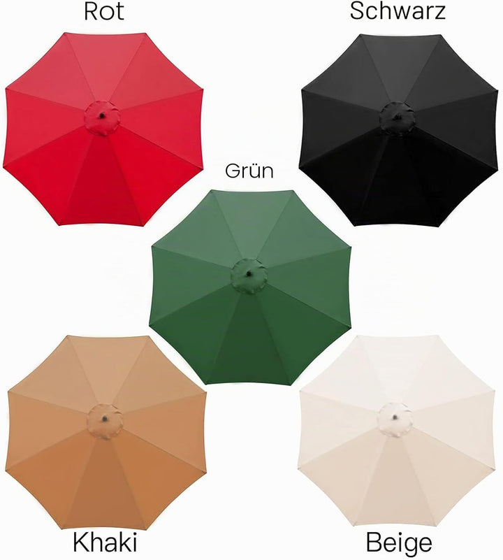 SMLJFO Ersatz-Sonnenschirm-Überdachung mit 8 Rippen, 3 m Markttisch-Regenschirm, UV-Schutz, Ersatzst