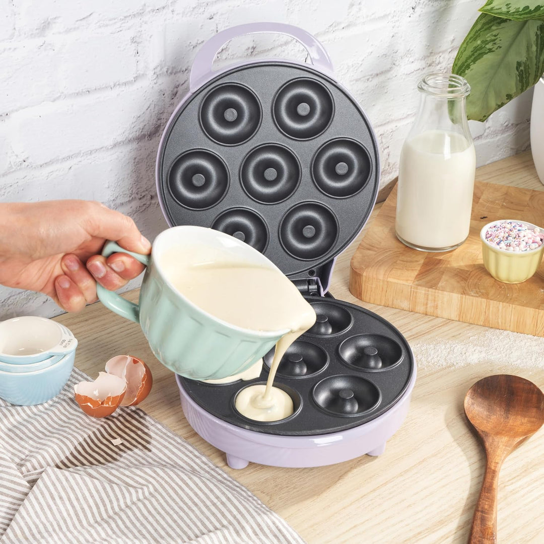 Giles & Posner Mini-Doughnut-Maker – Antihaft-Kochplatten für 7 Donuts, einfach zu reinigende Donutm