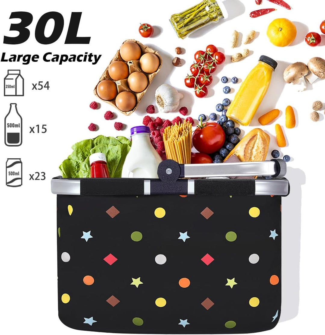 30L Einkaufskorb 2pcs Erschwinglich Faltbar Korb Einkaufen Gross Tragekorb Stabil Einkaufskorb mit A