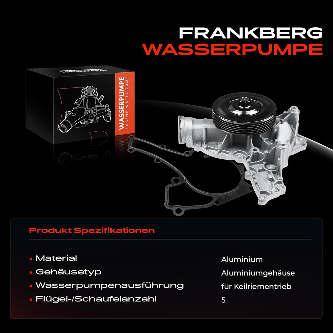Frankberg Wasserpumpe Kompatibel mit C-Klasse W203 W204 CL203 S203 S204 2.5L-3.5L 2005-2014 E-Klasse