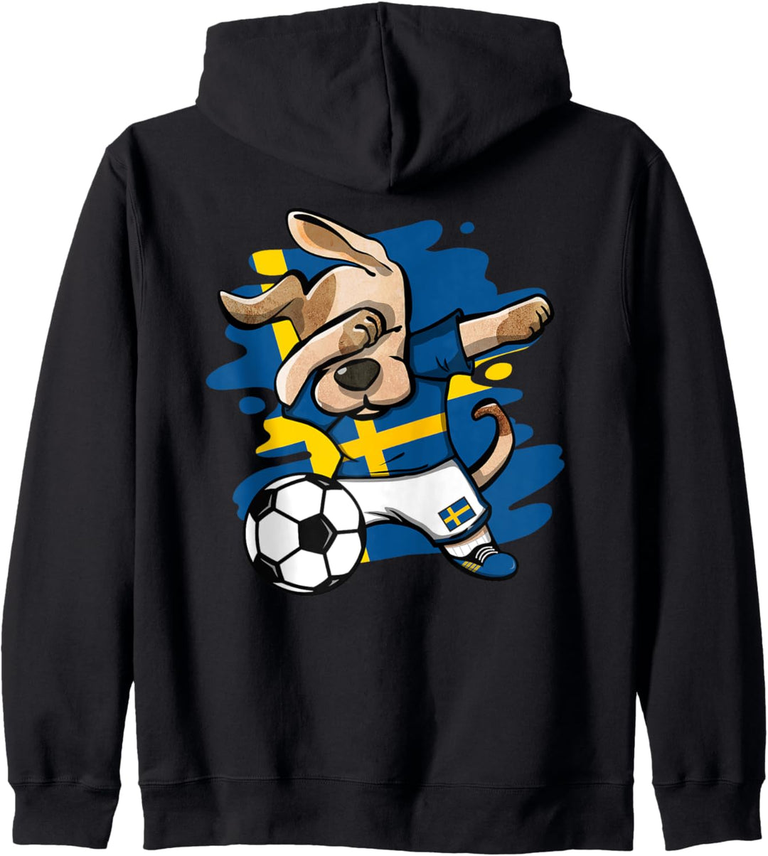 Dabbing Hund Schweden Fussball Mannschaft Schwedische Flagge Kapuzenjacke
