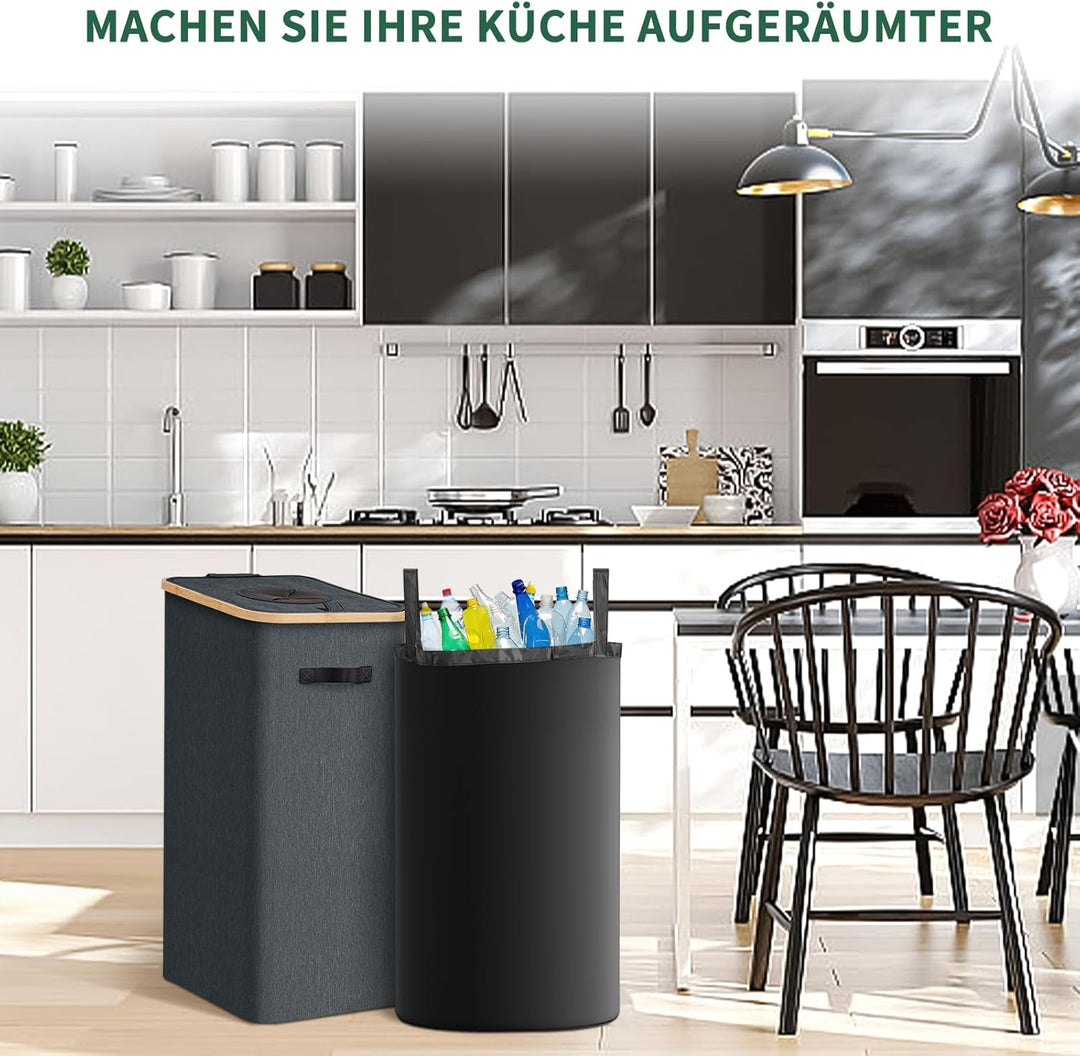 AINIYNM Pfandflaschen Sammelbehälter mit Deckel 100L XXL Tragetasche Pfandbehälter mit Loch Pfandfla