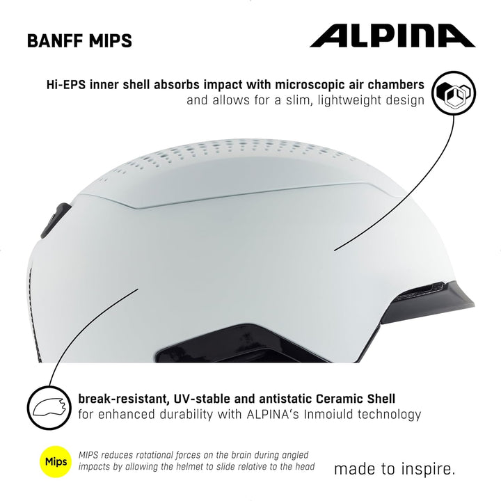 ALPINA Banff MIPS - Nachhaltiger, Sicherer und Leichter MIPS Skihelm Mit Schafswolle-Innenfutter Für