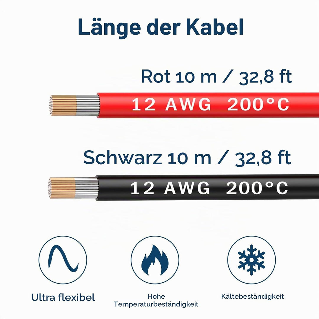 MMOBIEL 12 AWG Silikon Elektronik Kabel - 12 Gauge (3,31mm²) Verzinnte Kupferkabel - 2 Separate Kabe