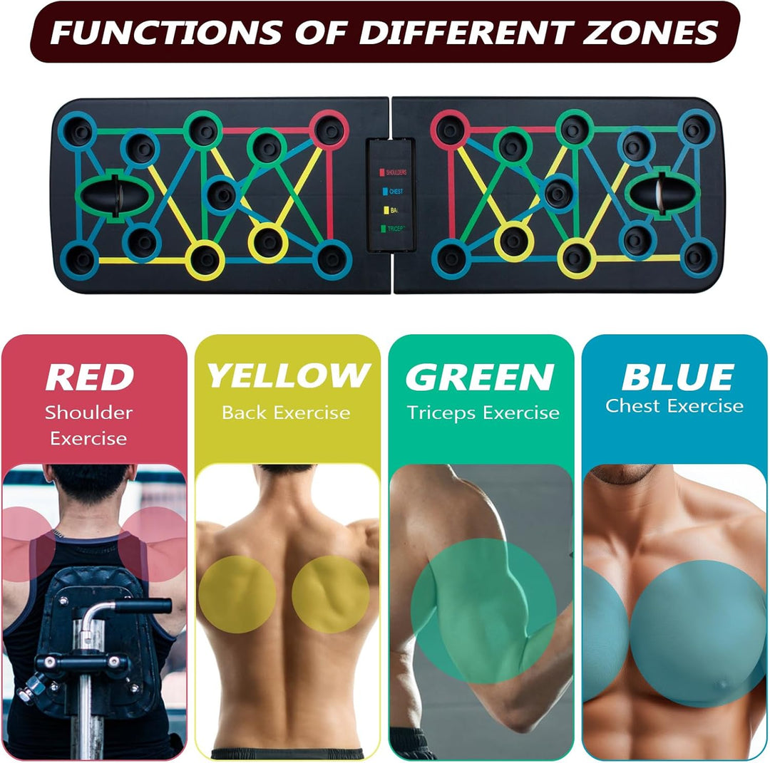 17 in 1 Liegestützbrett Set, Multifunktions Push Up Board, Faltbares Liegestützgriffe, Liegestütze B